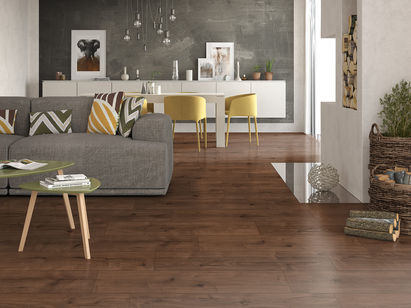 Natural Matt Laquered Darkbrown Oak Laminat Parke