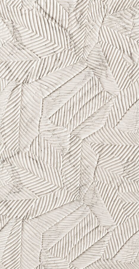 Banana Leaf Pattern Krem Stonart Duvar Paneli
