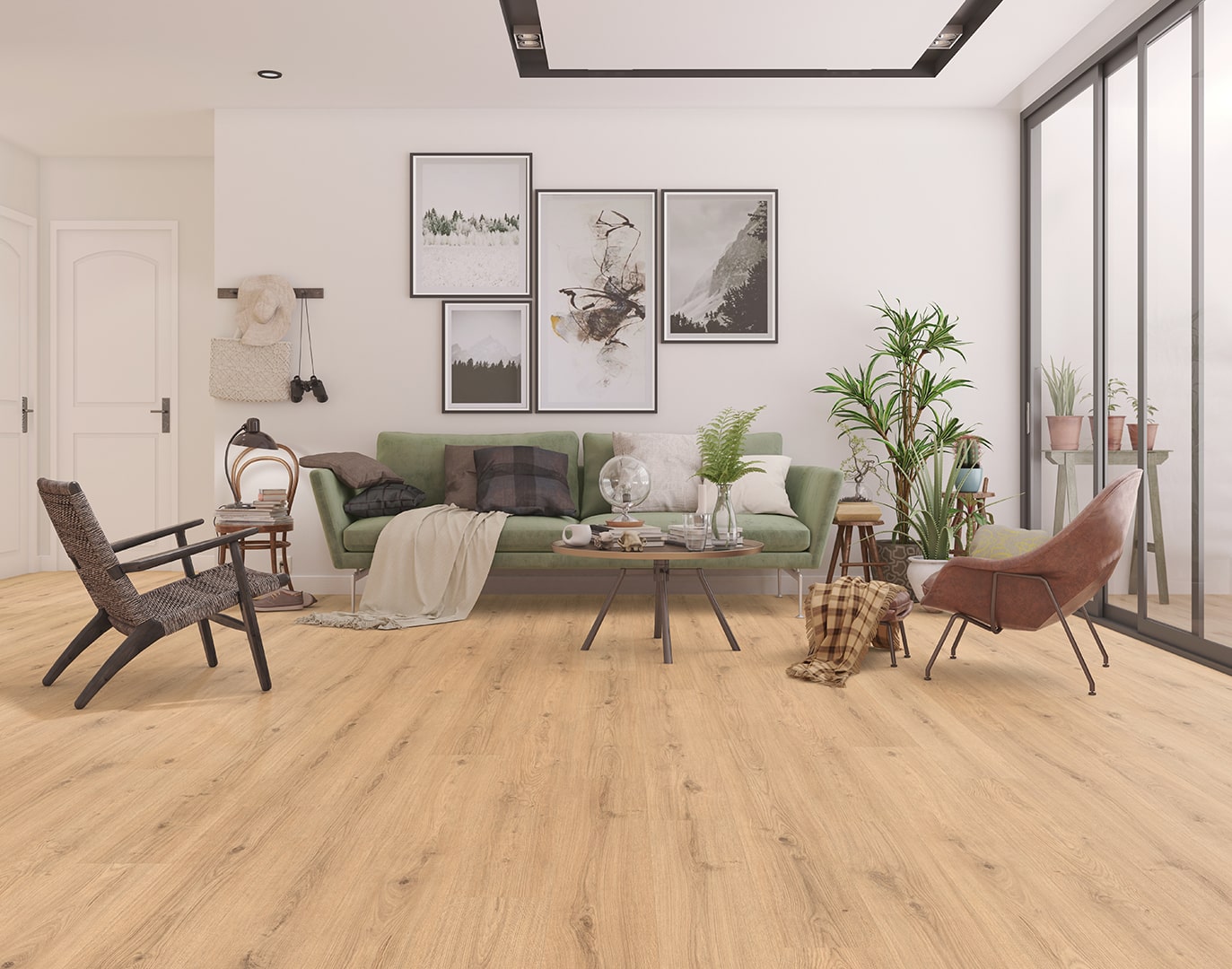 Vintage Matt Laquered Beige Oak Laminat Parke
